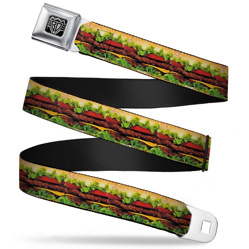 3476 Seatbelt Belt - Hamburger Vivid - 1.5" Wide - 24-38 Inches in Length